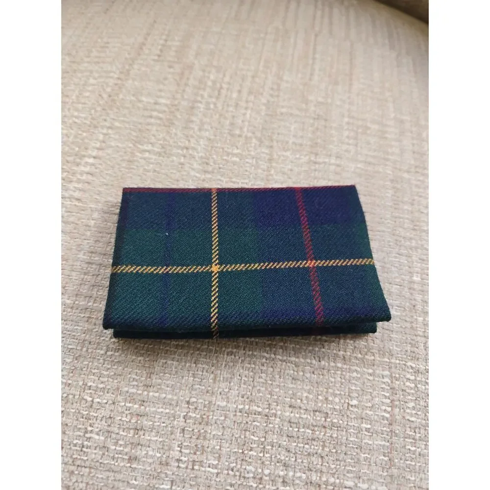 VINTAGE PENDLETON WOOL BIFOLD CARD WALLET TARTAN PLAID 4” X 2.5” MADE IN USA
